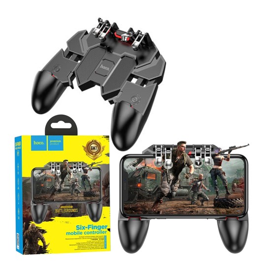 Hoco Game Controller GM7 Eagle Six Finger control for Smartphones Black